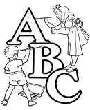 Alphabet Words Coloring Page Sheets 