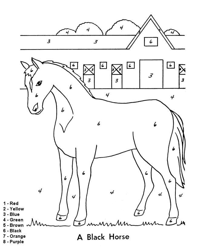 color by number coloring pages for kindergarten