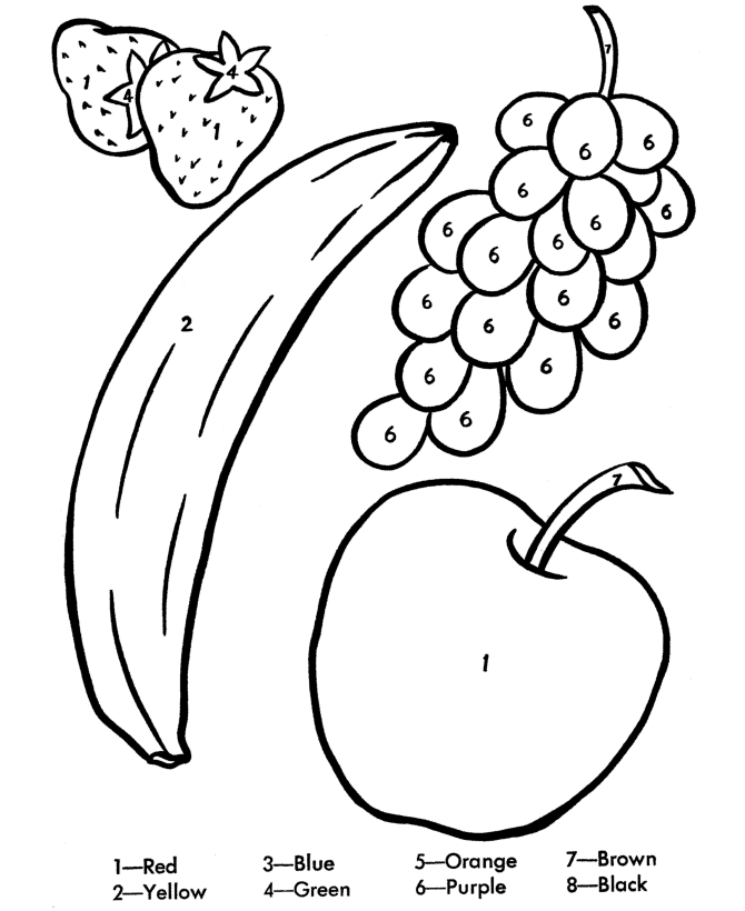 Colouring Page Fruits
