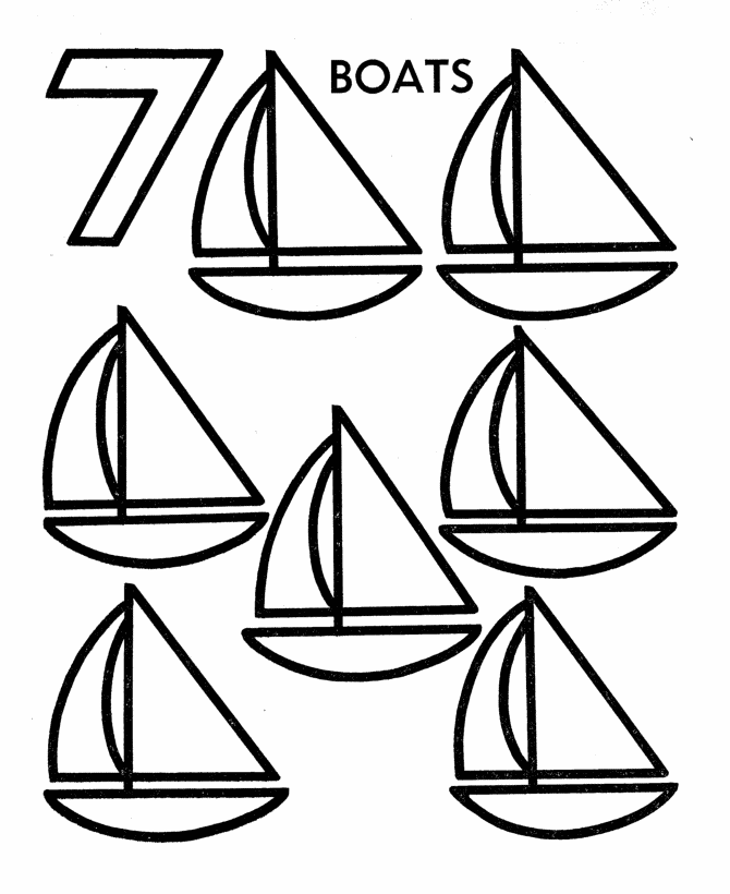 Counting objects Activity Sheet | Count the Seven - Boats