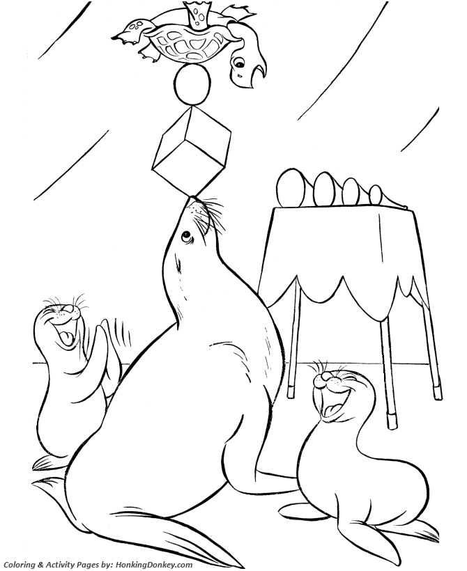circus animal coloring pages for kids