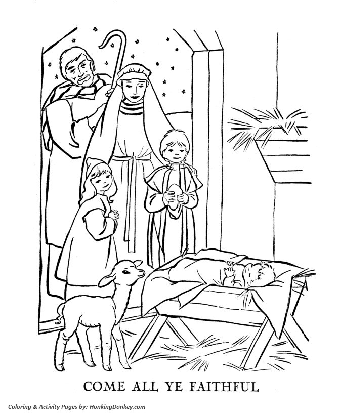 Religious Christmas Bible Coloring Pages Baby Jesus In A Manger Coloring Pages HonkingDonkey