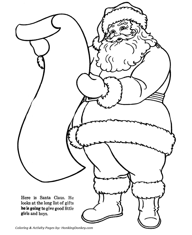 santa claus and rudolph coloring pages