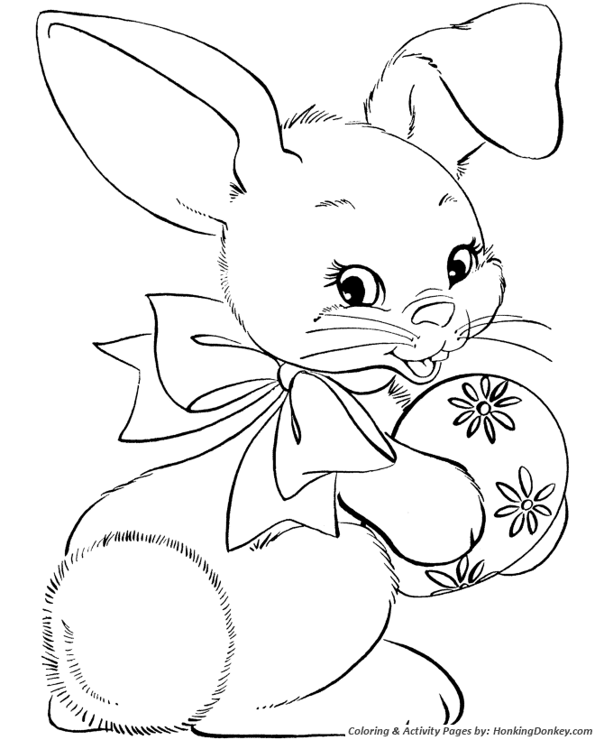 Easter Bunny Coloring Pages - Easter Egg Bunny 