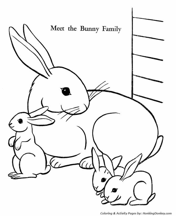 Easter Bunny Coloring Pages - Easter Bunny Family 