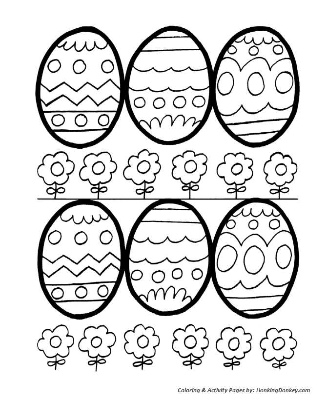 Easter Egg Coloring Pages - Decorative Easter Eggs for Coloring Sheet