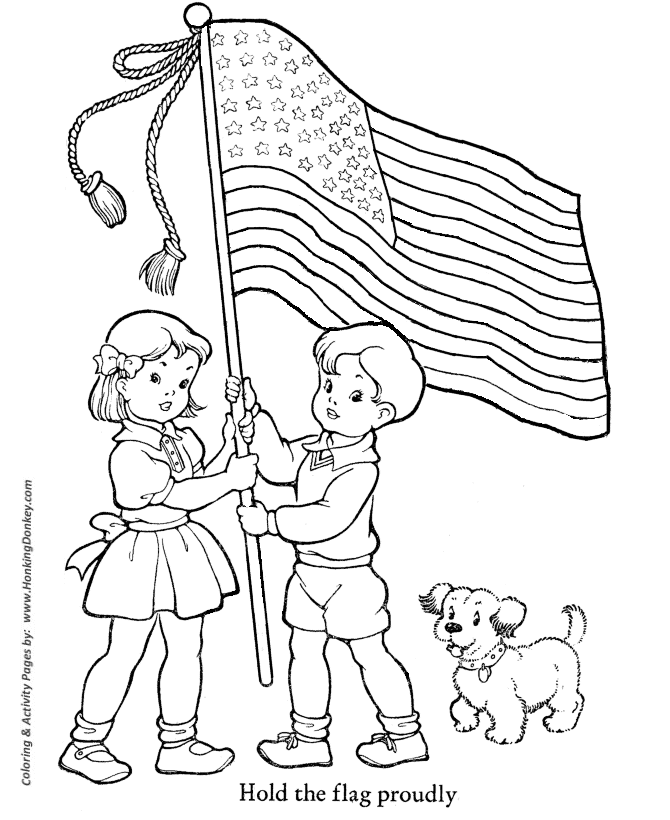 Veterans Day Coloring Pages Hold The Flag Proudly Coloring Page 