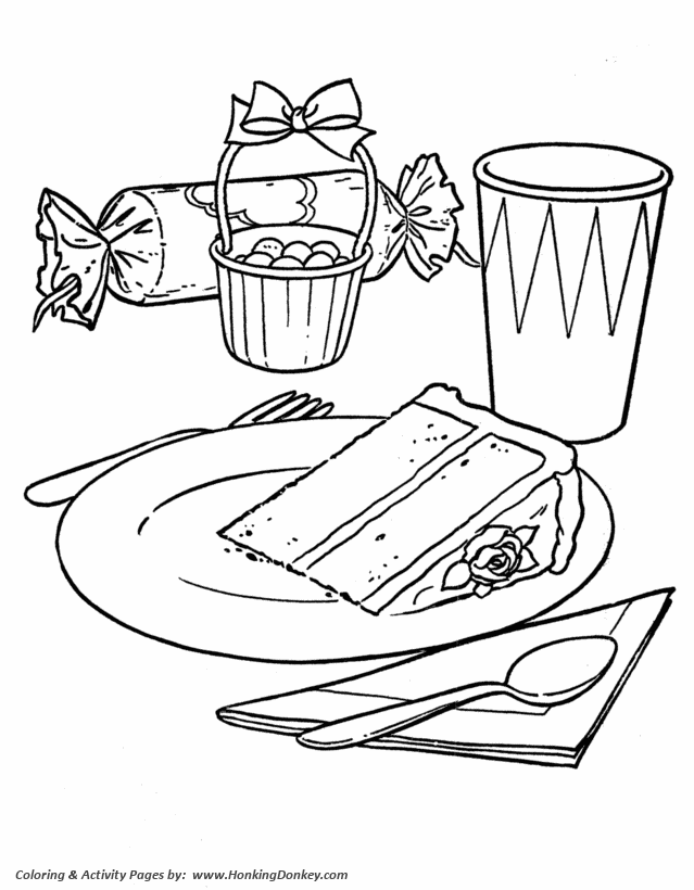 Birthday Coloring pages | Birthday Cake and candy
