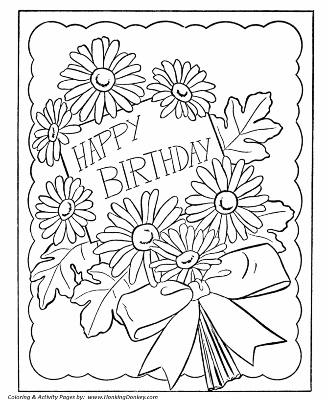 Printable Coloring Happy Birthday Cards