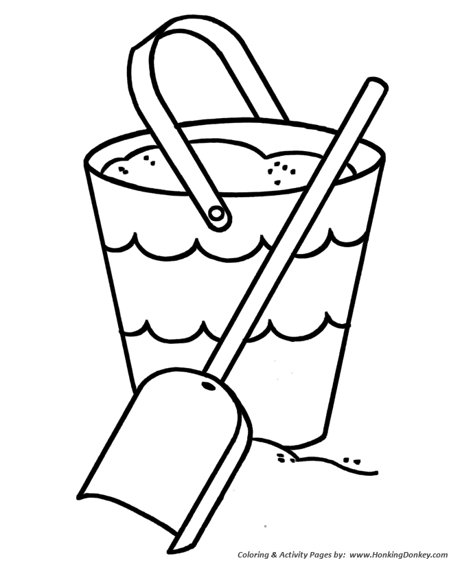 Pre K Coloring Pages Free Printable Beach Sand Bucket Kindergartner 