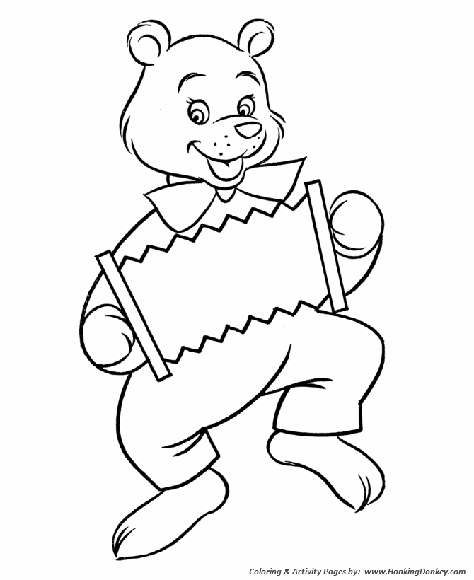 dancing teddy bear coloring