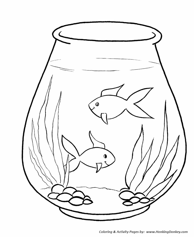 activity fish bowl coloring pages