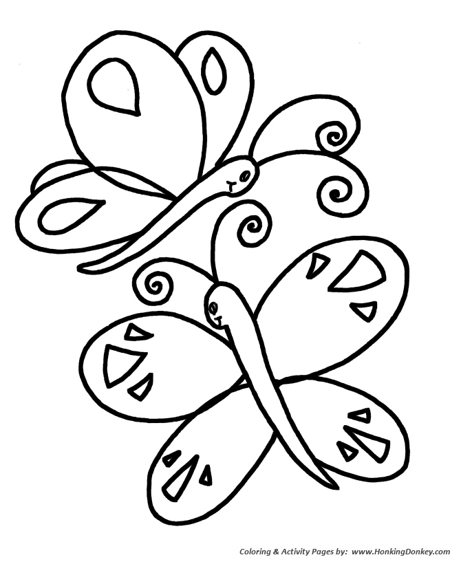 Simple Shapes Coloring pages | Butterflys  